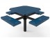 Octagon Rolled Edge Single Pedestal Picnic Table with Perforated Steel
